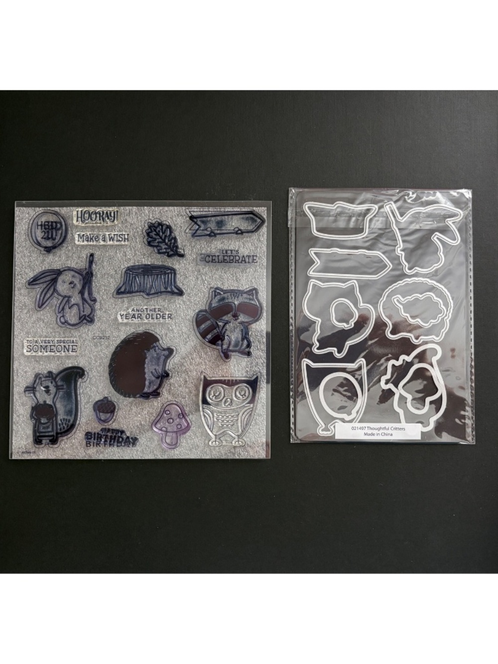 Close To My Heart Thoughtful Critters Stamp + Thin Cuts Die Set